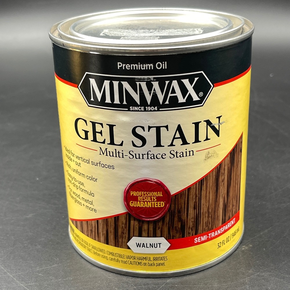 Minwax Gel Stain Walnut Premium Oil Multi-Surface Semi-Transparent 32 fl oz